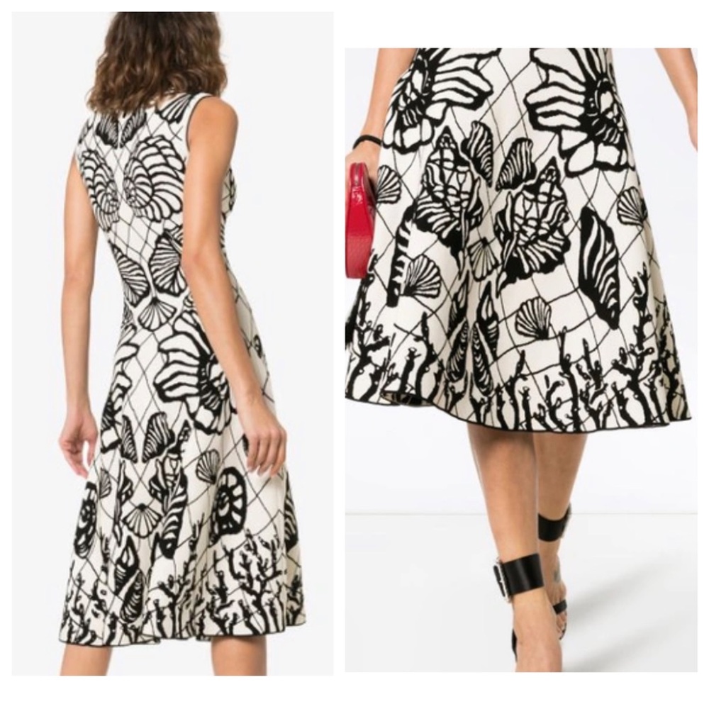 Alexander McQueen Sleeveless Shell Jacquard Midi Dress - Picture 14 of 14